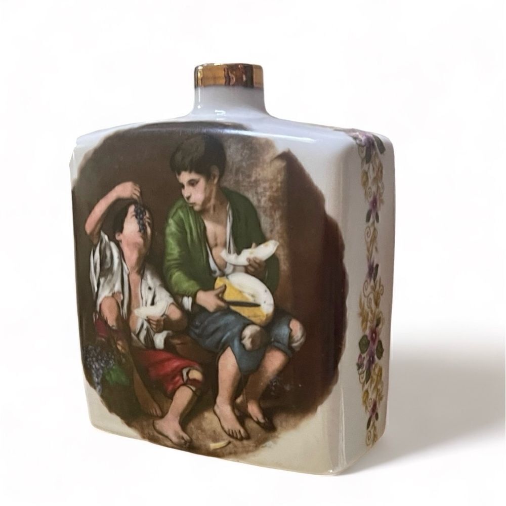 Royal Schwabap Artist Murillo 17th Century Seville Children Scenes Decanter Vase